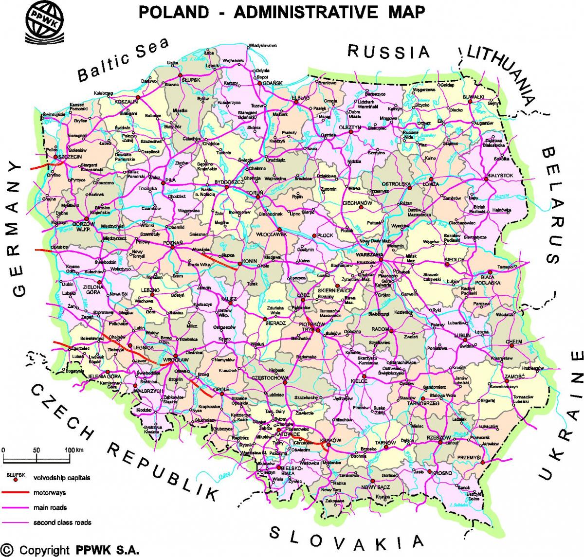 Mappa della città di Polonia